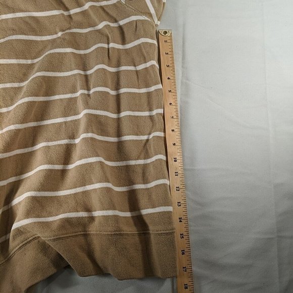 Land's End Quarter 1/4 Zip Pullover Sweater Beige Tan Striped Long Sleeve XXL 2X - Picture 14 of 14